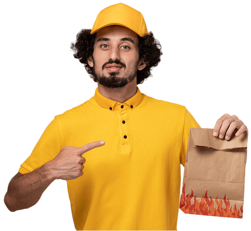 Burger delivery man